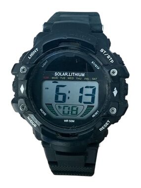 MEN'S SOLAR LITHIUM SPORT WATCH FITS UP TO 9" WRIST BBA-44